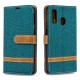 Housse Samsung Galaxy A40 Tissu et Effet Cuir à Lanière Housse Samsung Galaxy A40 Tissu et Effet Cuir à Lanière