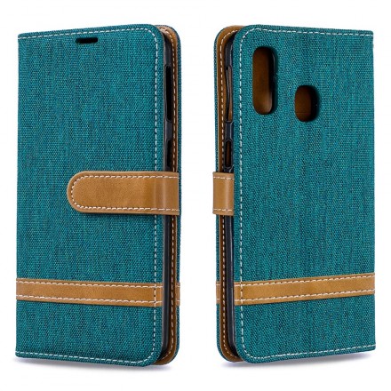 Housse Samsung Galaxy A40 Tissu et Effet Cuir à Lanière Housse Samsung Galaxy A40 Tissu et Effet Cuir à Lanière