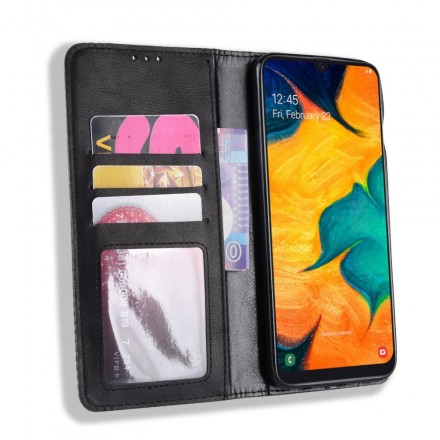 Flip Cover Samsung Galaxy A40 Effet Cuir Vintage Stylisé Flip Cover Samsung Galaxy A40 Effet Cuir Vintage Stylisé