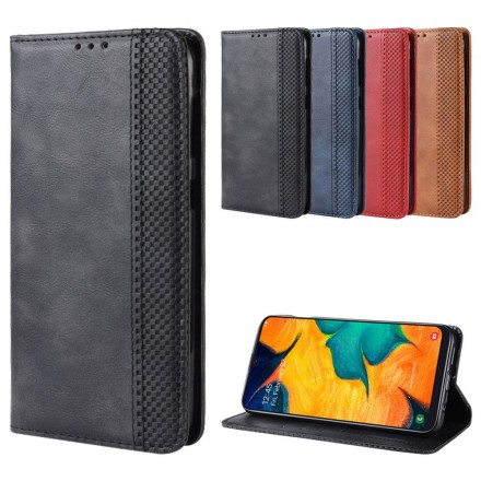 Flip Cover Samsung Galaxy A40 Effet Cuir Vintage Stylisé Flip Cover Samsung Galaxy A40 Effet Cuir Vintage Stylisé