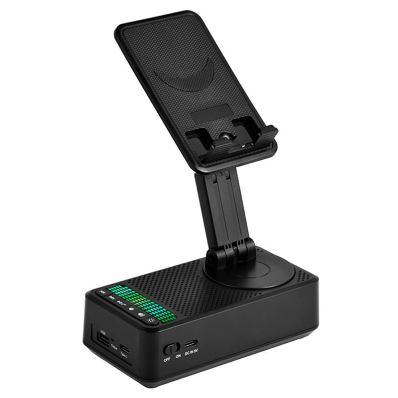 Support de Téléphone Pliable avec Enceinte Bluetooth et Batterie Externe