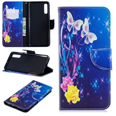 Housse Samsung Galaxy A70 Papillons Dorés Housse Samsung Galaxy A70 Papillons Dorés