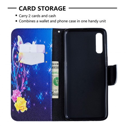 Housse Samsung Galaxy A70 Papillons Dorés Housse Samsung Galaxy A70 Papillons Dorés