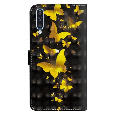 Housse Samsung Galaxy A70 Papillons Jaunes