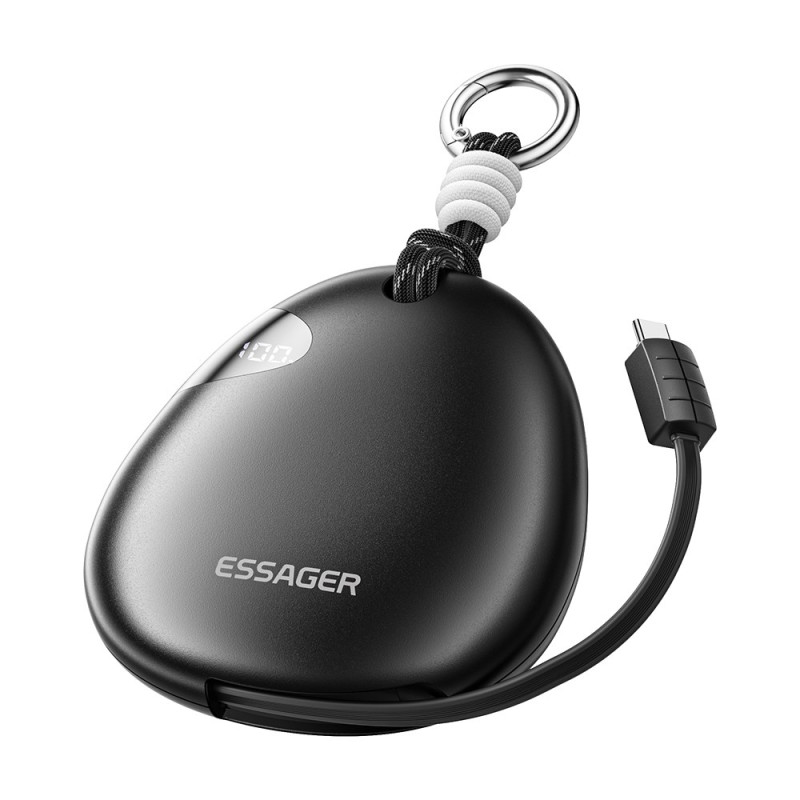 Batterie Externe 10000mAh 22.5W avec Câble USB-C Rétractable ESSAGER