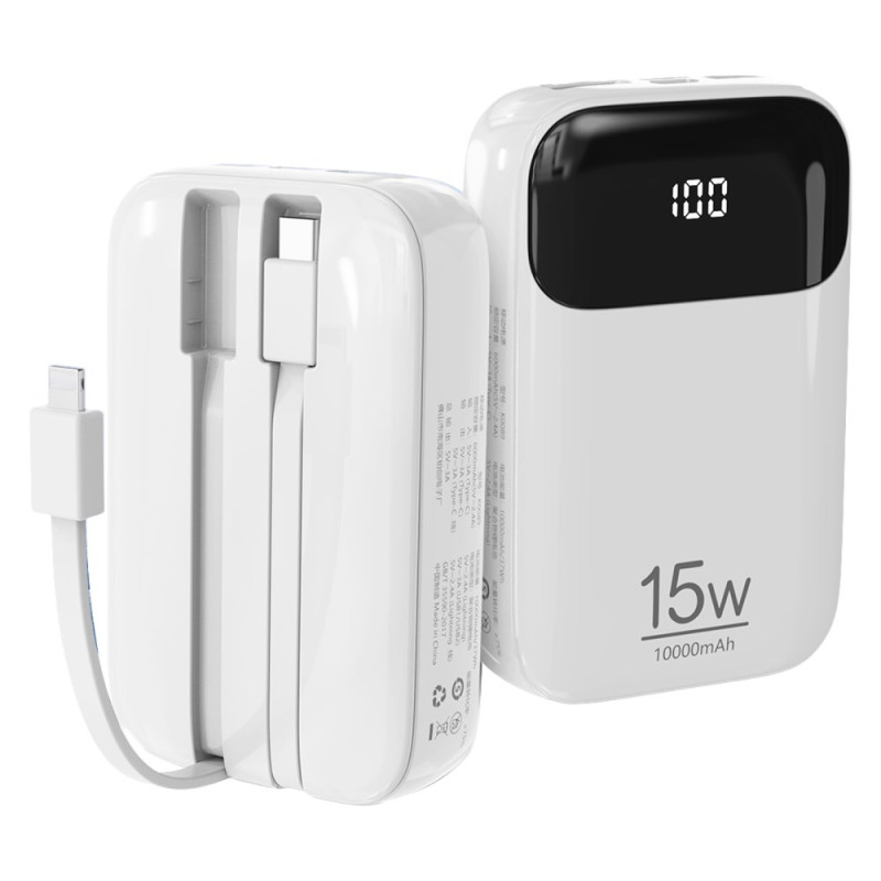 Batterie Externe avec Câbles Intégrés et Écran Digital ROISKIN