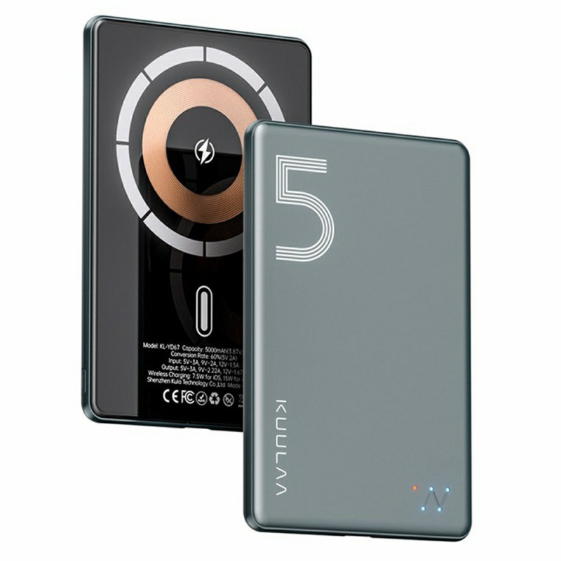 Batterie Externe Magnétique 5000mAh Sans Fil 15W Ultra-Fin KUULAA