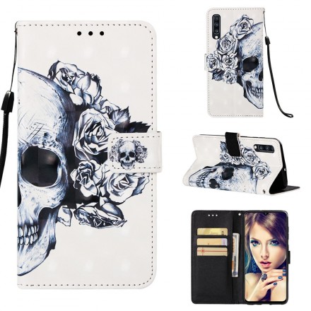 Housse Samsung Galaxy A70 Tête de Mort Fleurie Housse Samsung Galaxy A70 Tête de Mort Fleurie