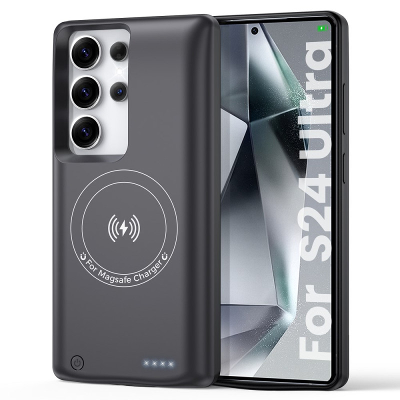 Coque Batterie Externe 10000mAh pour Samsung Galaxy S24 Ultra avec Fixation Magnétique