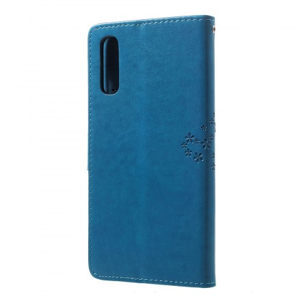 Housse Samsung Galaxy A70 Arbre et Hiboux à Lanière