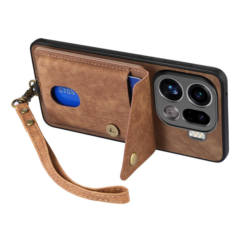 Coque Oppo Find X9 Pro 5G Porte-Cartes et Lanière