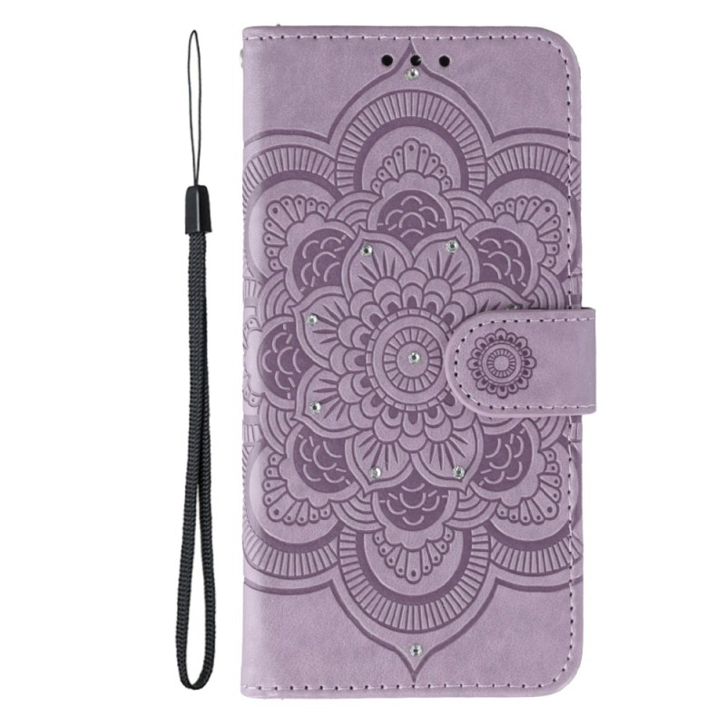 Housse Oppo A6 Pro 5G Gravure Mandala et Strass