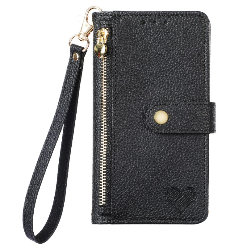 Housse Oppo A6 Pro 5G Portefeuille Design Coeur