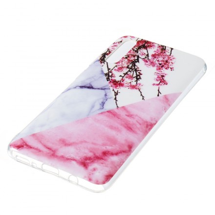 Coque Samsung Galaxy A70 Marbrée Fleurs de Prunier
