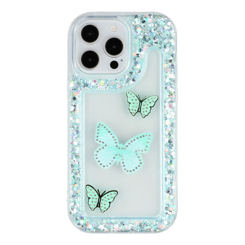 Coque iPhone 13 Pro Papillons Pailletés
