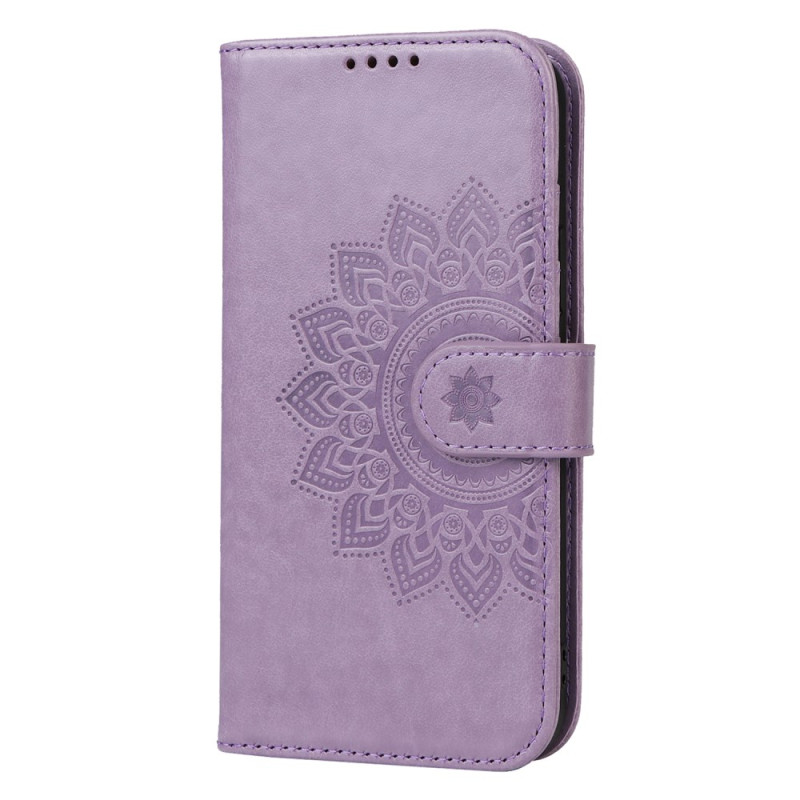 Housse iPhone 13 Pro Fleur Mandala avec Lanière