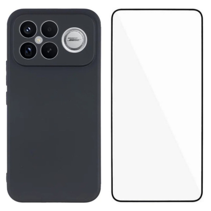 Coque Poco F8 Ultra Silicone avec Protection Écran en Verre Trempé