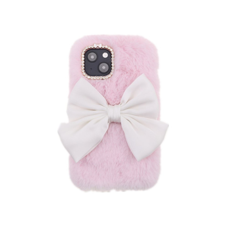 Coque iPhone 13 Mini Nœud Papillon Peluche avec Strass