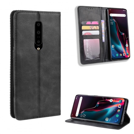 Flip Cover OnePlus 7 Pro Effet Cuir Vintage Stylisé Flip Cover OnePlus 7 Pro Effet Cuir Vintage Stylisé