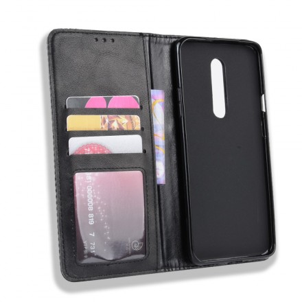 Flip Cover OnePlus 7 Pro Effet Cuir Vintage Stylisé Flip Cover OnePlus 7 Pro Effet Cuir Vintage Stylisé