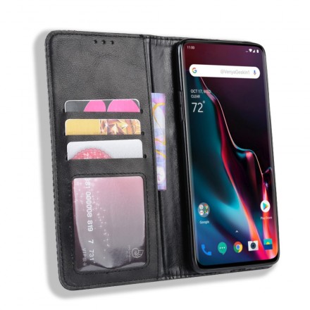Flip Cover OnePlus 7 Pro Effet Cuir Vintage Stylisé Flip Cover OnePlus 7 Pro Effet Cuir Vintage Stylisé
