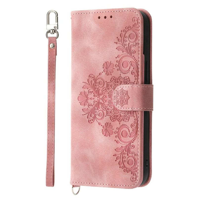 Housse Xiaomi Redmi Note 15 Pro Plus 5G / Poco M8 Pro 5G Motif Floral  avec Bandoulière et Lanière