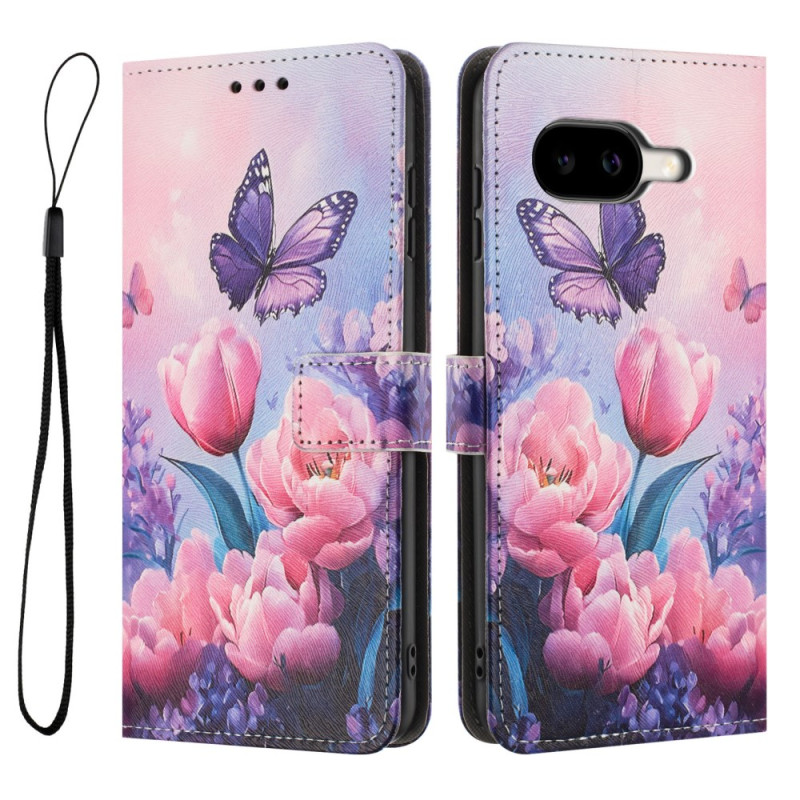 Housse Google Pixel 10A Papillons et Fleurs Roses