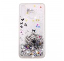 Coque Huawei P30 Lite Transparente Pissenlit Noir Glitters