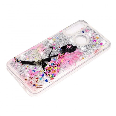 Coque Huawei P30 Lite Transparente Fée Fleurie Glitters