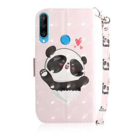 Housse Huawei P30 Lite Panda Love à Lanière Housse Huawei P30 Lite Panda Love à Lanière