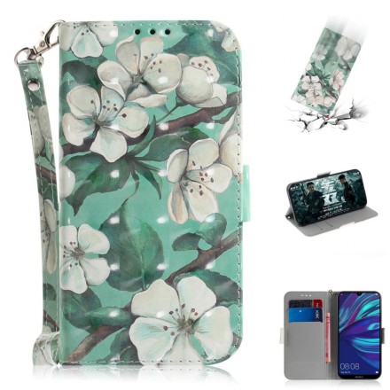 Housse Huawei P30 Lite Branche en Fleurs à Lanière Housse Huawei P30 Lite Branche en Fleurs à Lanière