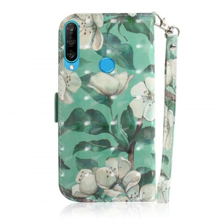 Housse Huawei P30 Lite Branche en Fleurs à Lanière Housse Huawei P30 Lite Branche en Fleurs à Lanière
