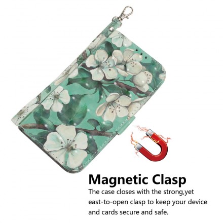 Housse Huawei P30 Lite Branche en Fleurs à Lanière Housse Huawei P30 Lite Branche en Fleurs à Lanière