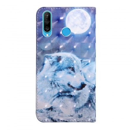 Housse Huawei P30 Lite Loup au Claire de Lune