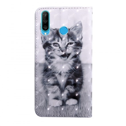 Housse Huawei P30 Lite Chat Noir et Blanc Housse Huawei P30 Lite Chat Noir et Blanc