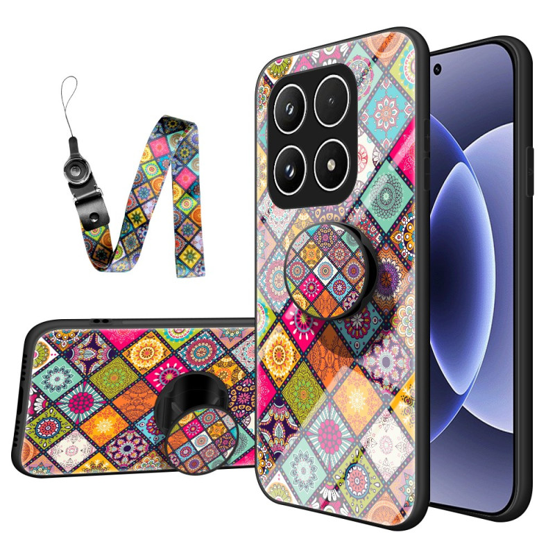 Coque Xiaomi 17 Support Patchwork à Lanière