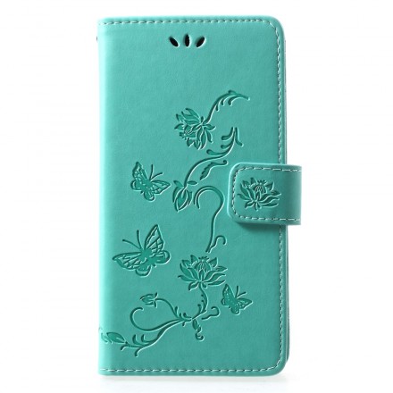 Housse Huawei P30 Lite Papillons Et Fleurs À Lanière