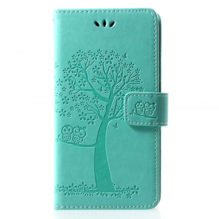 Housse Huawei P30 Lite Arbre et Hiboux à Lanière