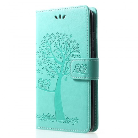 Housse Huawei P30 Lite Arbre et Hiboux à Lanière