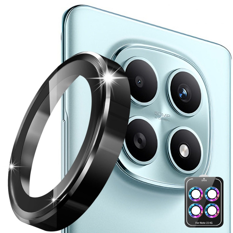 Lentille de Protection en Verre Trempé Xiaomi Redmi Note 15 4G Anneaux Alliage d'Aluminium
