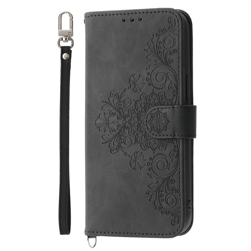 Housse Oppo Reno 15 Pro 5G Effet Daim Dentelle avec Sangles