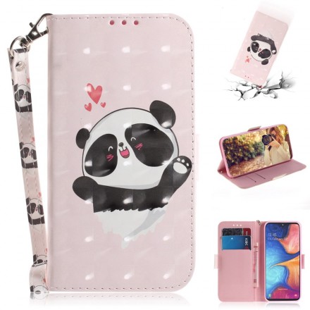 Housse Samsung Galaxy A20e Panda Love à Lanière Housse Samsung Galaxy A20e Panda Love à Lanière