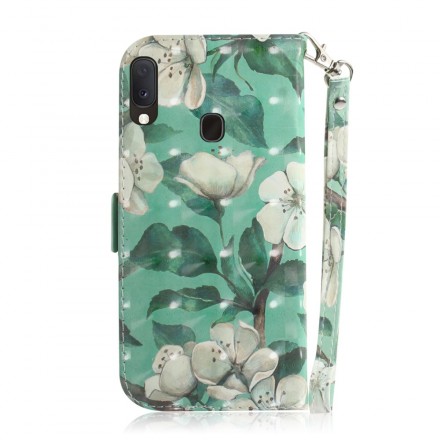 Housse Samsung Galaxy A20e Branche en Fleurs à Lanière Housse Samsung Galaxy A20e Branche en Fleurs à Lanière