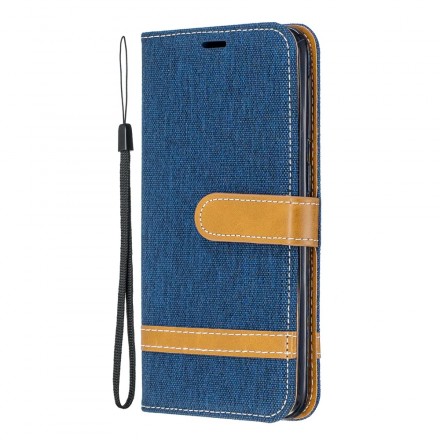 Housse Samsung Galaxy A20e Tissu et Effet Cuir à Lanière Housse Samsung Galaxy A20e Tissu et Effet Cuir à Lanière