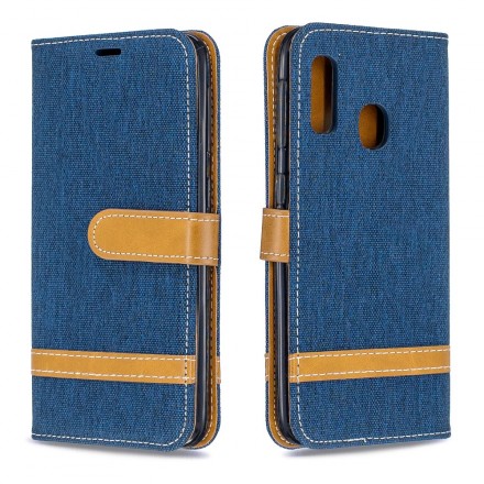 Housse Samsung Galaxy A20e Tissu et Effet Cuir à Lanière Housse Samsung Galaxy A20e Tissu et Effet Cuir à Lanière
