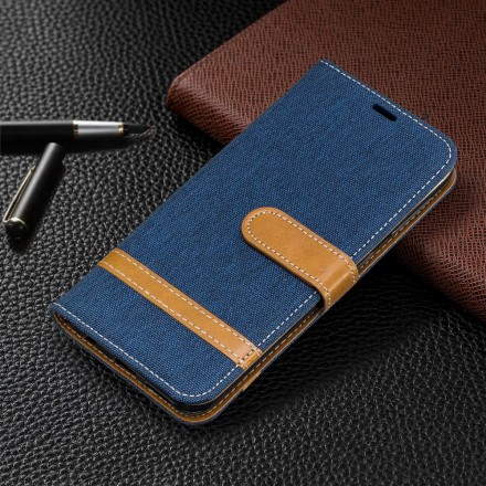 Housse Samsung Galaxy A20e Tissu et Effet Cuir à Lanière Housse Samsung Galaxy A20e Tissu et Effet Cuir à Lanière
