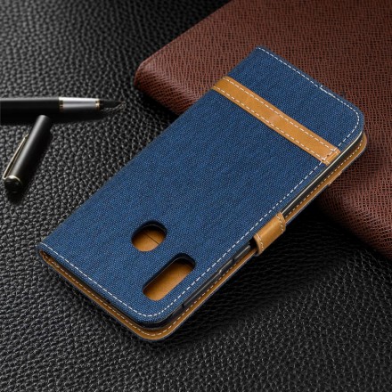 Housse Samsung Galaxy A20e Tissu et Effet Cuir à Lanière Housse Samsung Galaxy A20e Tissu et Effet Cuir à Lanière