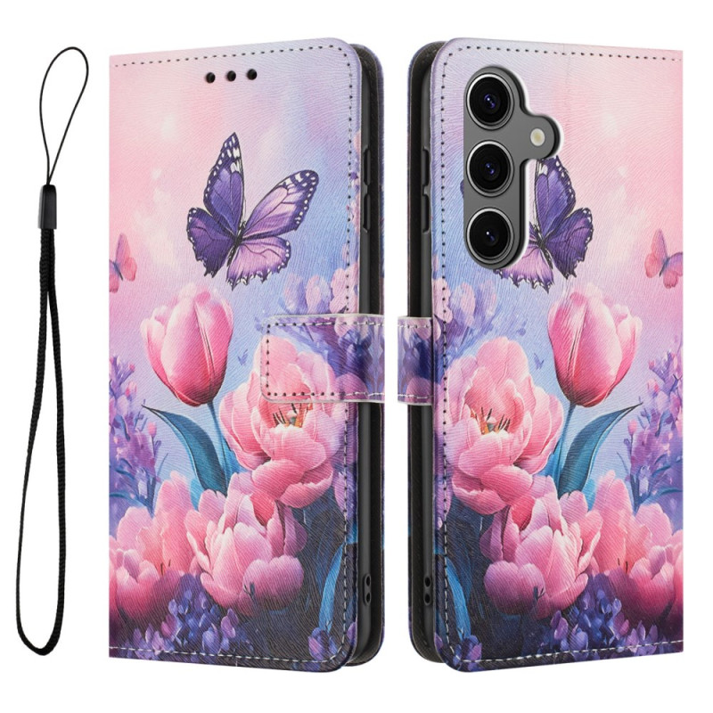House Samsung Galaxy S26 Plus Papillon et Fleurs Roses