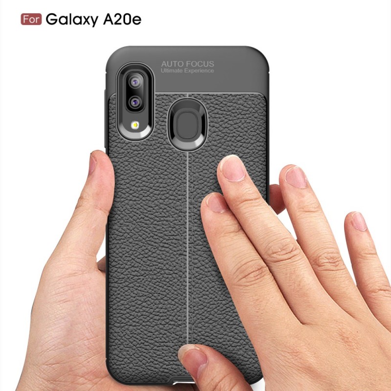 Coque Samsung Galaxy A20e Effet Cuir Litchi Double Line