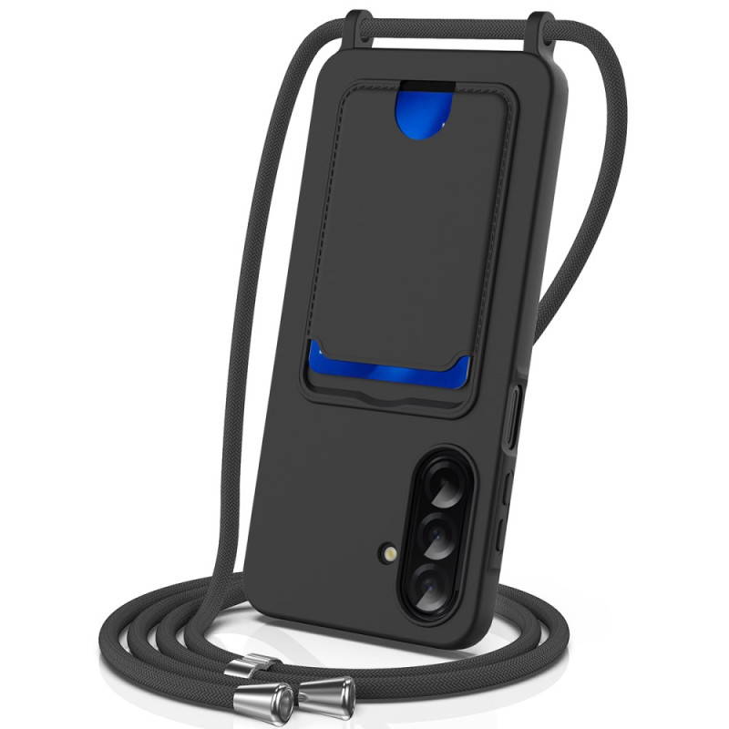 Coque à Cordon Samsung Galaxy A37 5G Silicone Liquide Porte-Carte